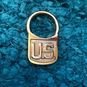Gold and Silver U.S. Emblem Keychain by Custom Designed Creations